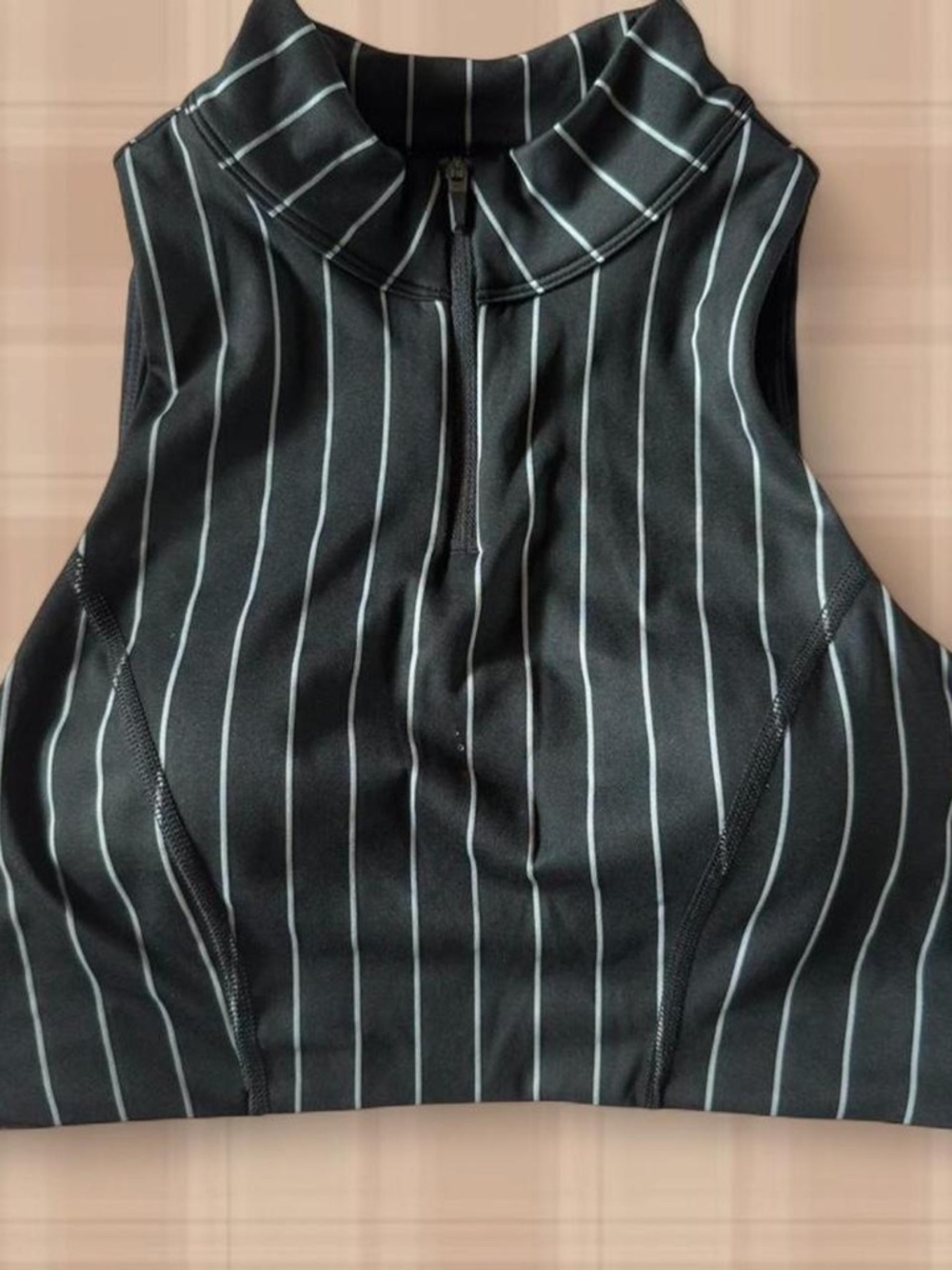 Joy Lab black and white pinstripe collared vest top Size M